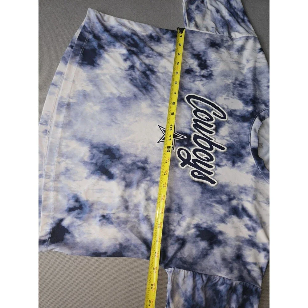 Dallas Cowboys NFL Youth XL Tie-Dye Crop T-Shirt Blue White Short Sleeve Top